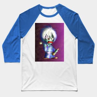 evil dark elf fighter in a blue kimono with num-chuks Baseball T-Shirt